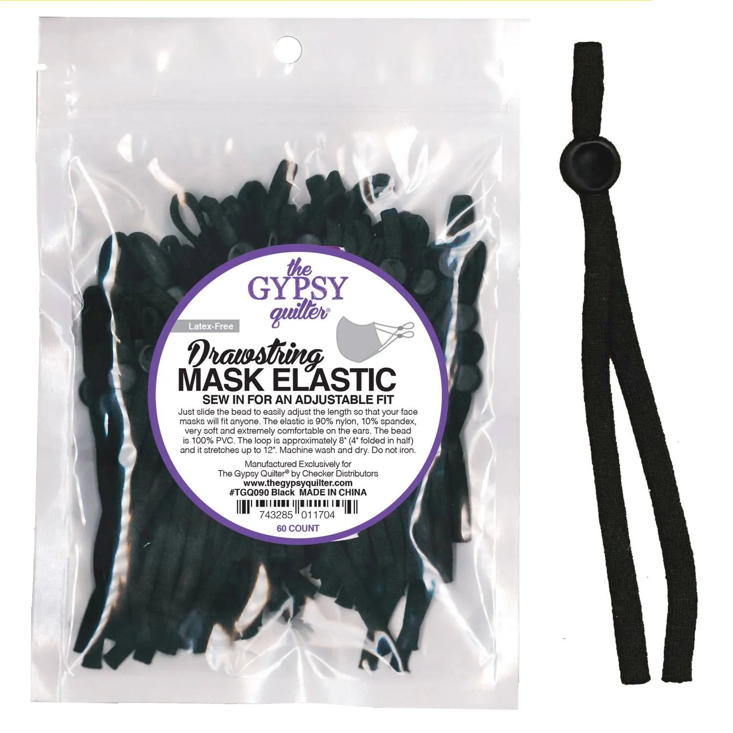 8" Drawstring Mask Elastic (60ct)