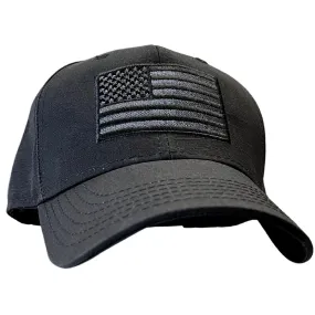 American Flag Snapback Trucker Hat - Black