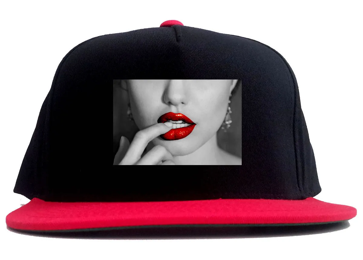 Angelina Red Lips Sexy 2 Tone Snapback Hat