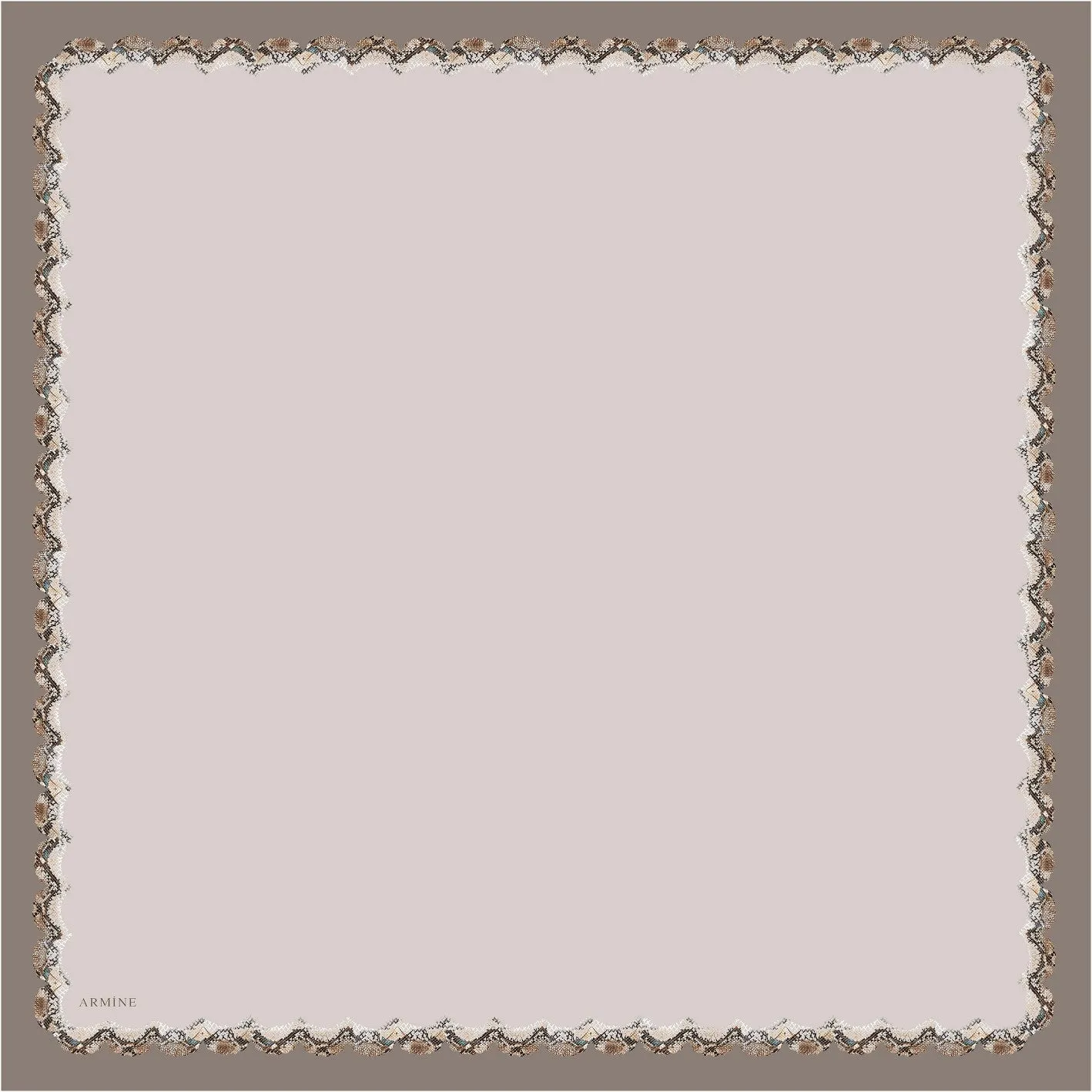 Armine Taupe with Snakeskin Border AR6602 90 cm