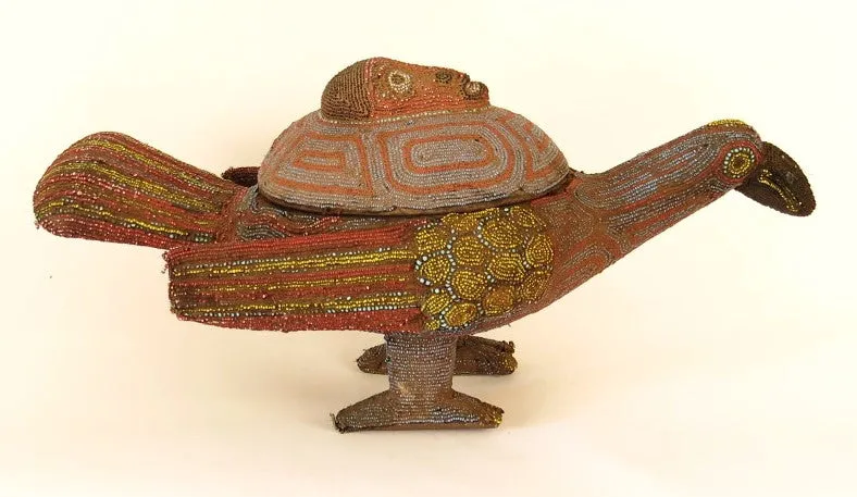 Beaded Box Shaped like a Bird