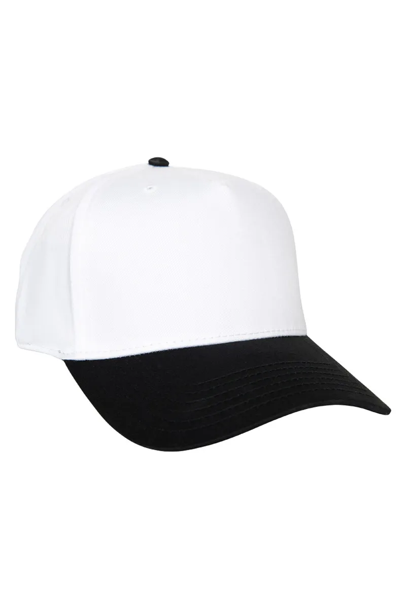 Black and White Blank Two-Toned Fitted Hat