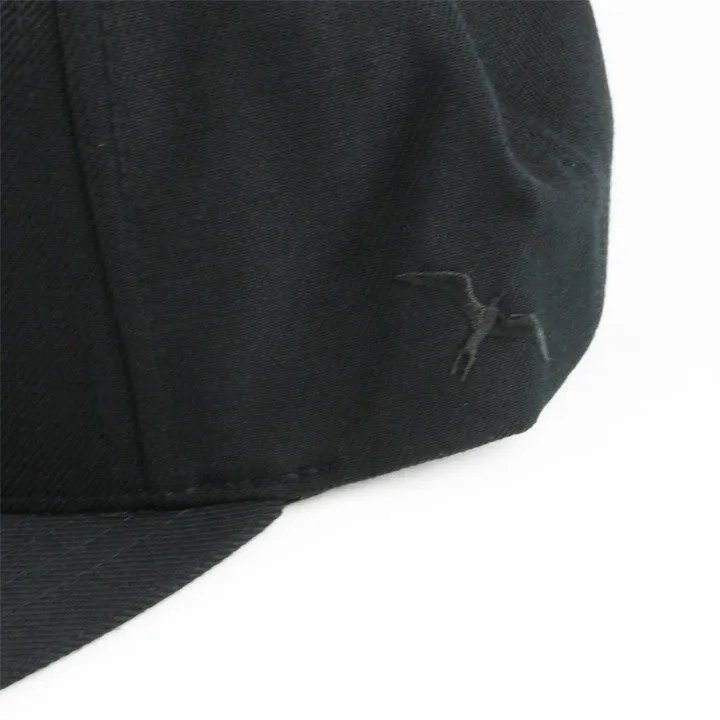 BLACK ON BLACK BOX LOGO SNAPBACK HAT