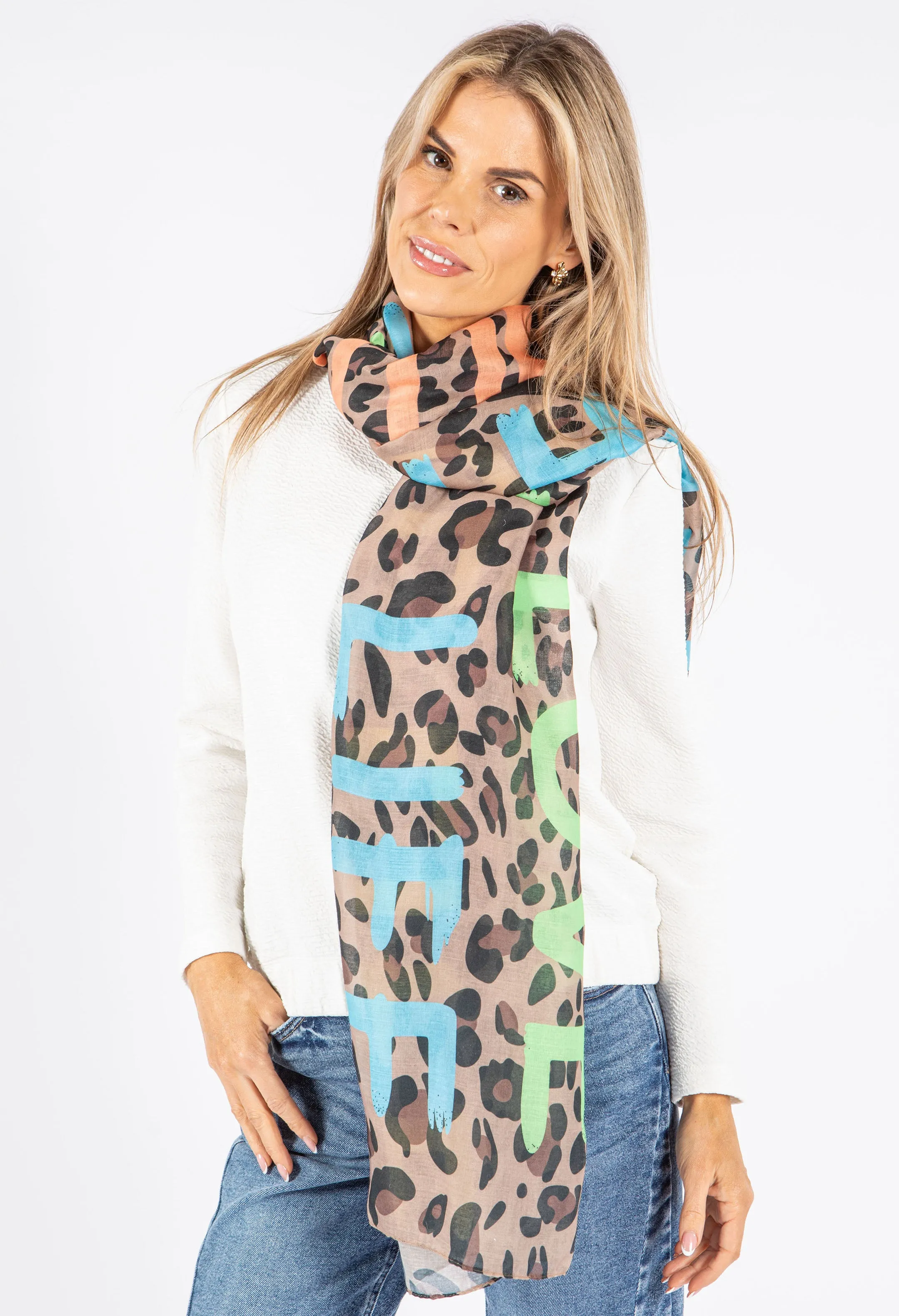 Bold Leopard Print Scarf