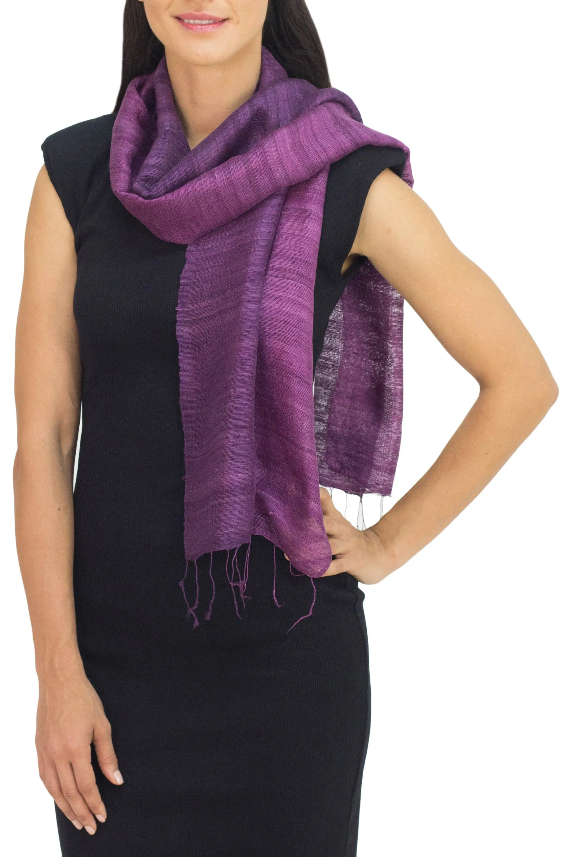 Bold Orchid Purple Silk Scarf