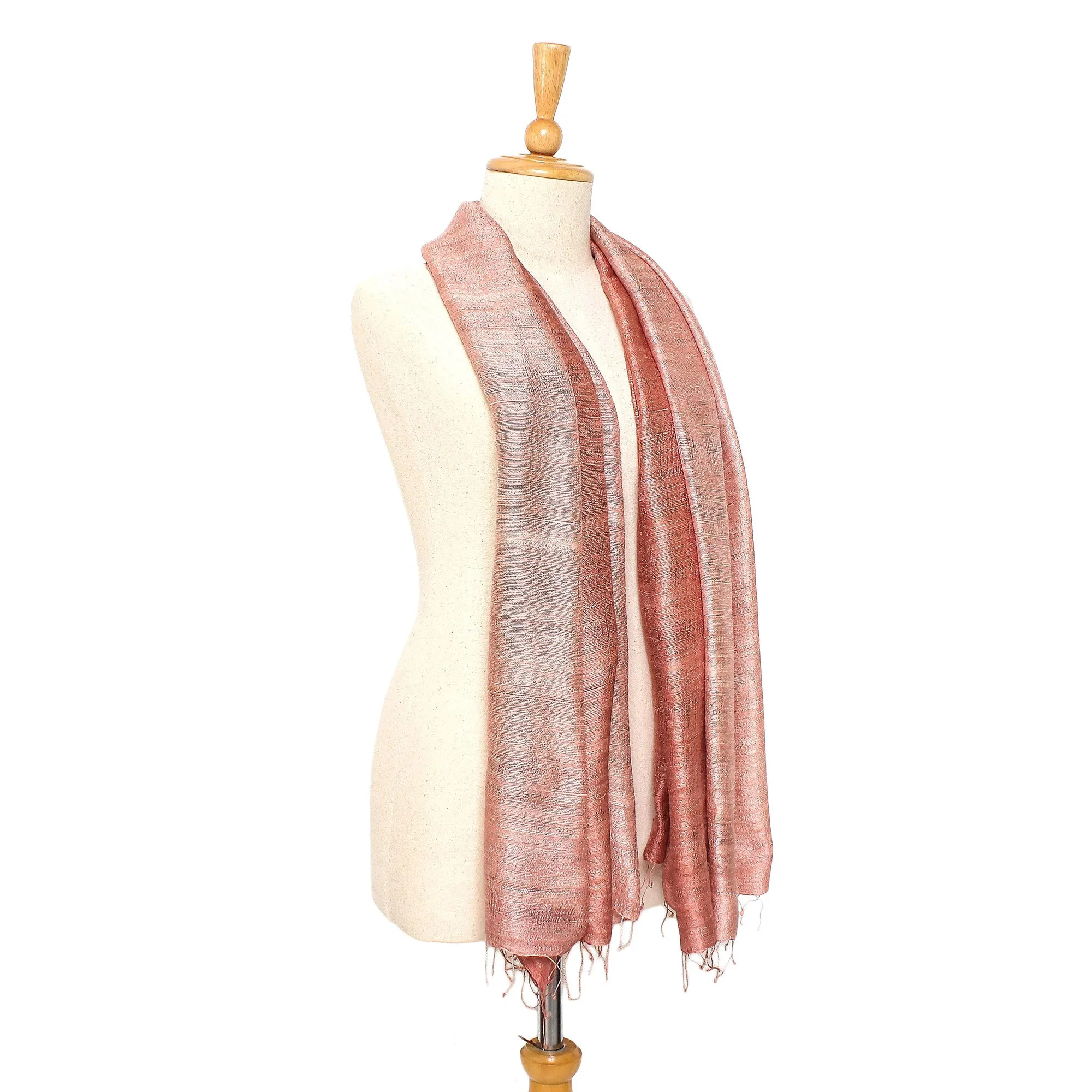 Bold Rose Pink Silk Shawl