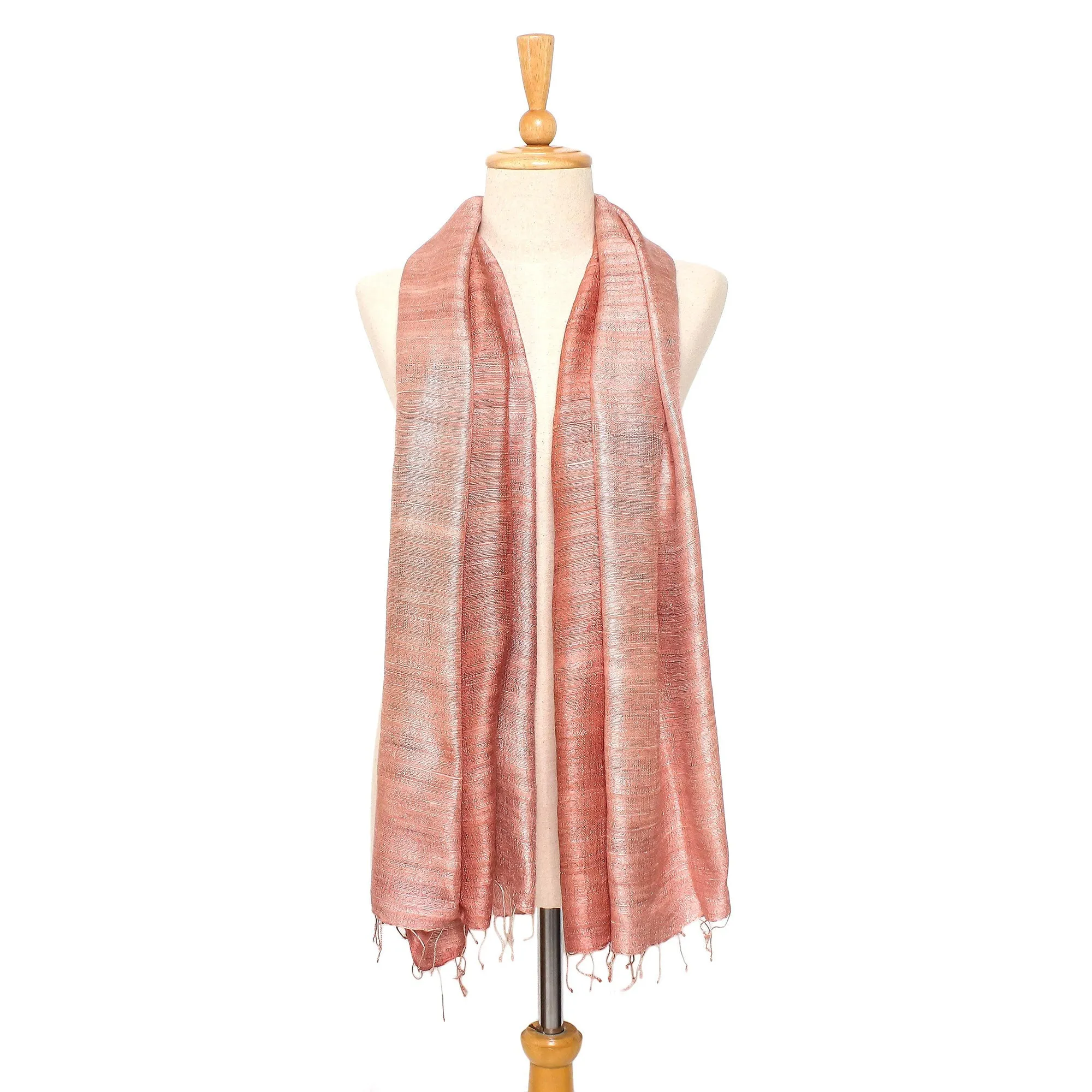 Bold Rose Pink Silk Shawl