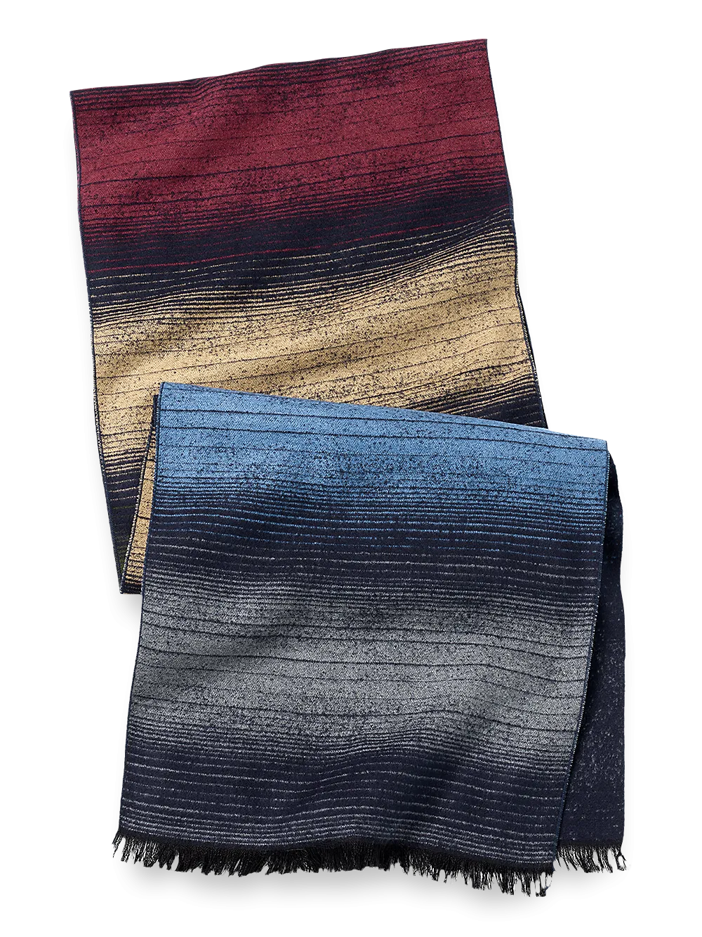 Bold Stripe Brushed Silk Scarf - Grey Multi