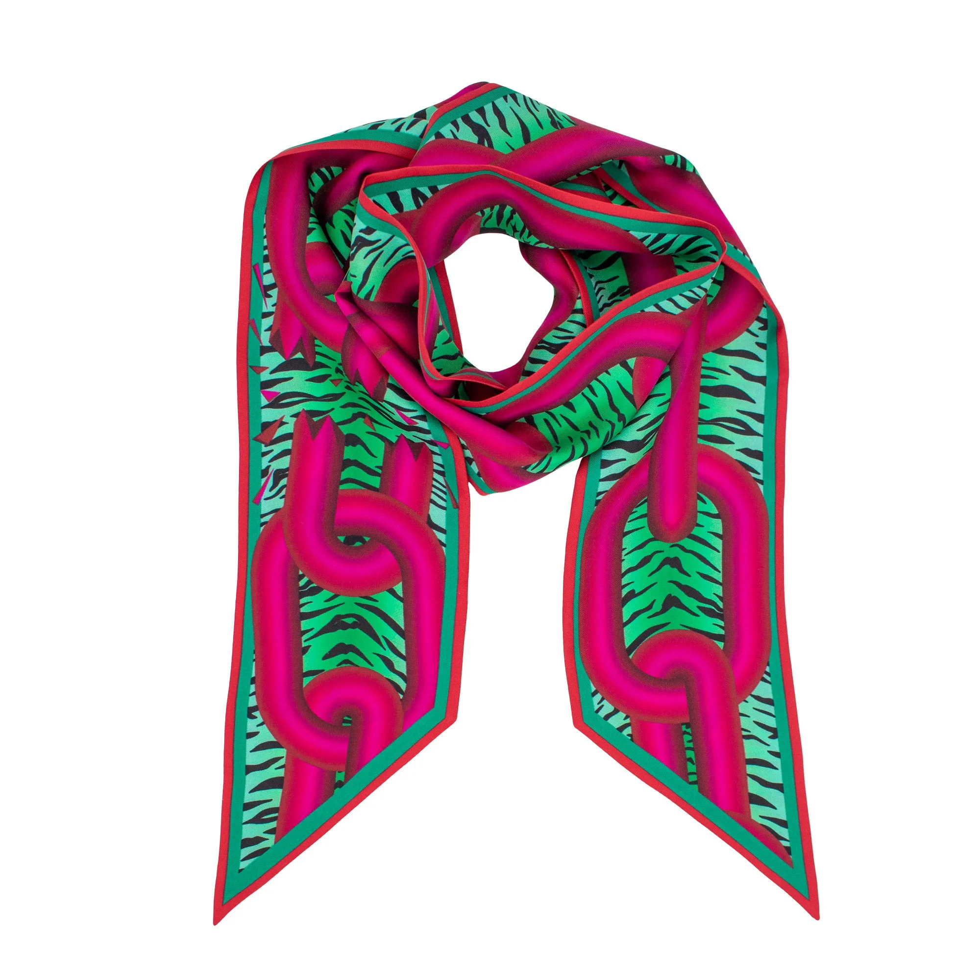 Break the Chains – Neon, Silk Ribbon Scarf