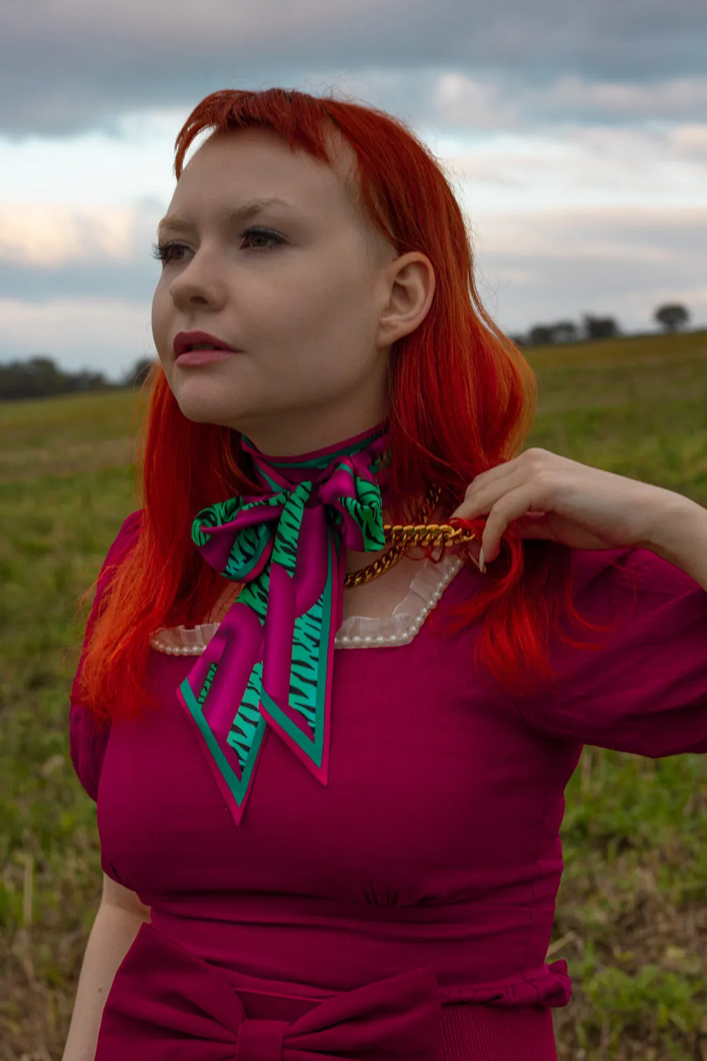 Break the Chains – Neon, Silk Ribbon Scarf