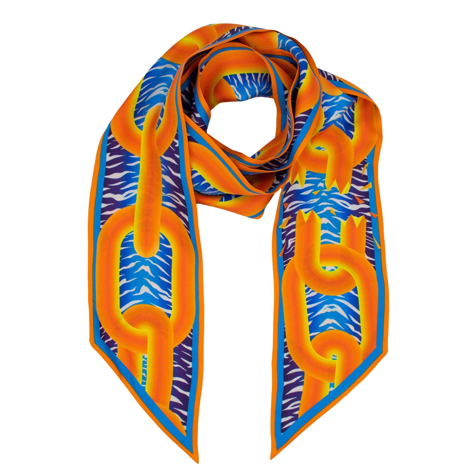 Break the Chains – Orange, Silk Ribbon Scarf