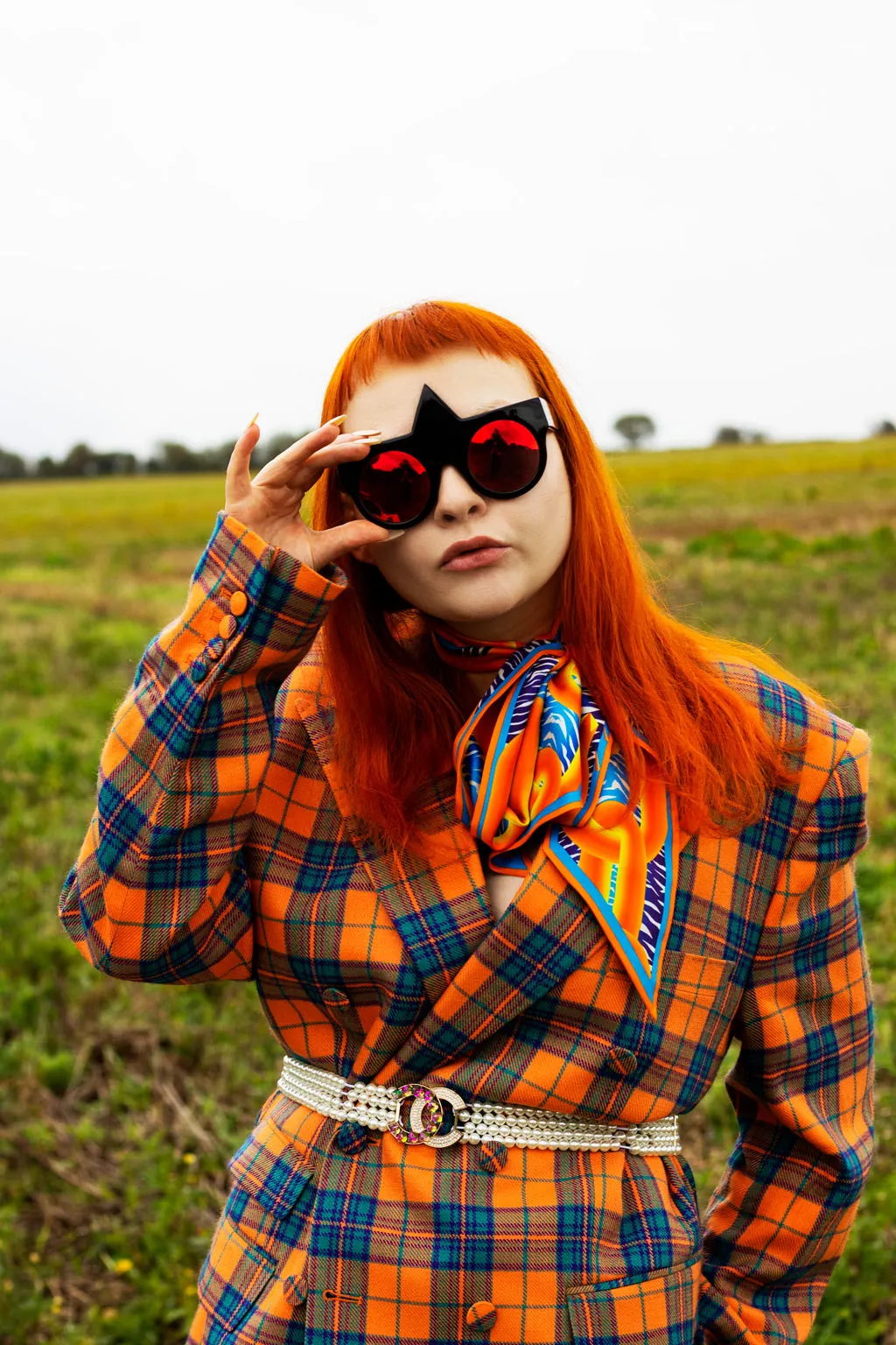 Break the Chains – Orange, Silk Ribbon Scarf