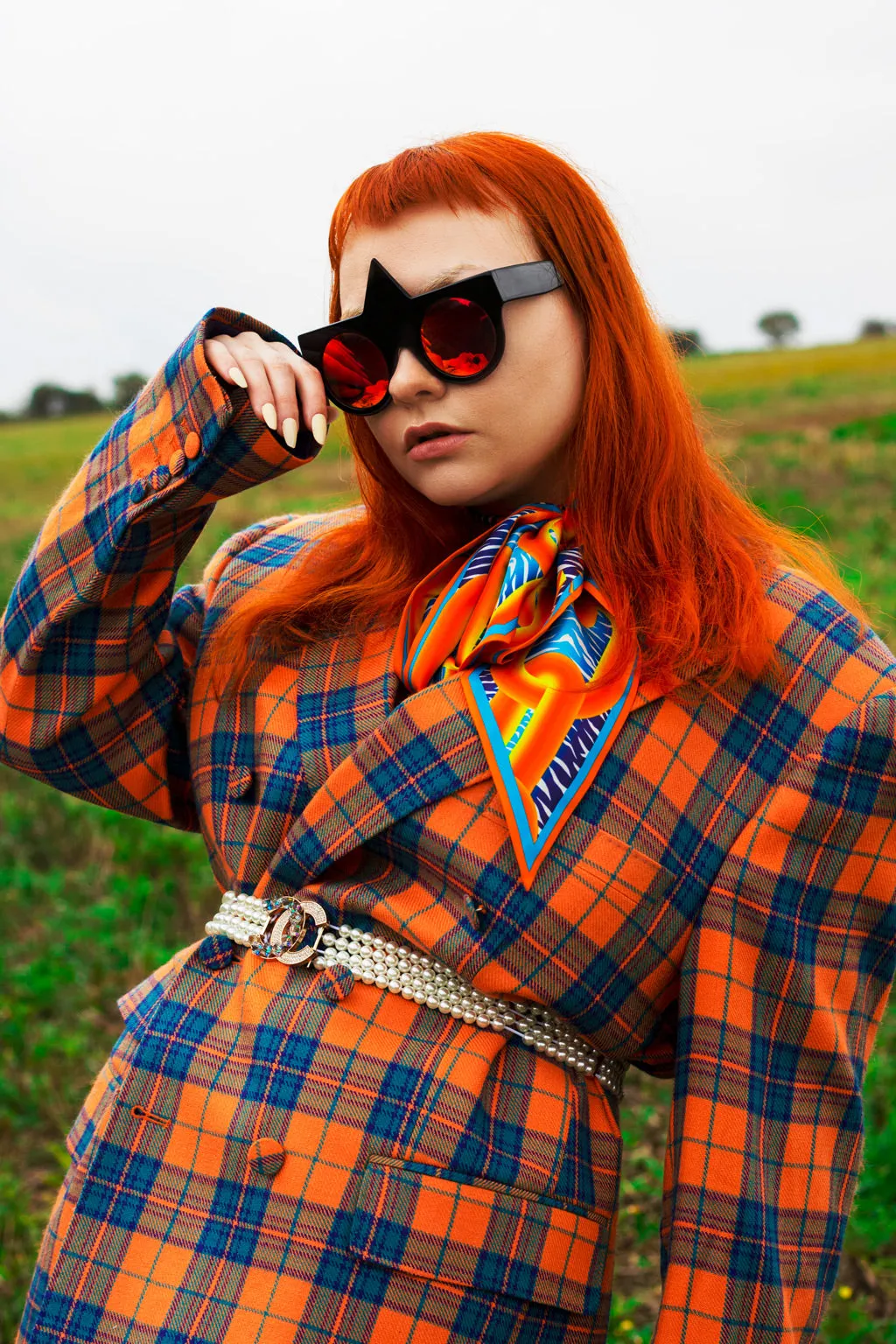 Break the Chains – Orange, Silk Ribbon Scarf