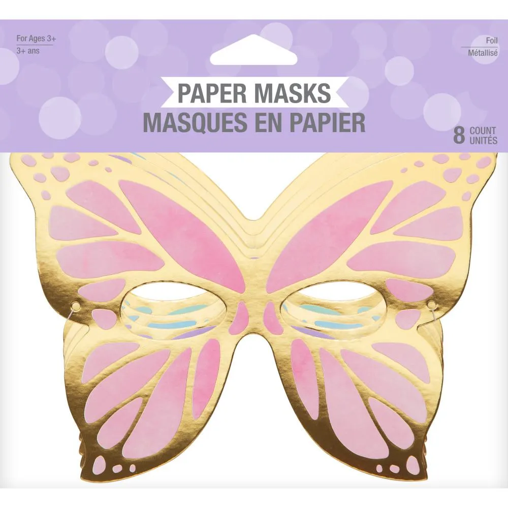 Bulk Shimmering Butterfly Paper Masks (48 per Case)