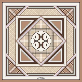 Carlos Ferdinand Monogram Check Coffee 90cm CF219-3