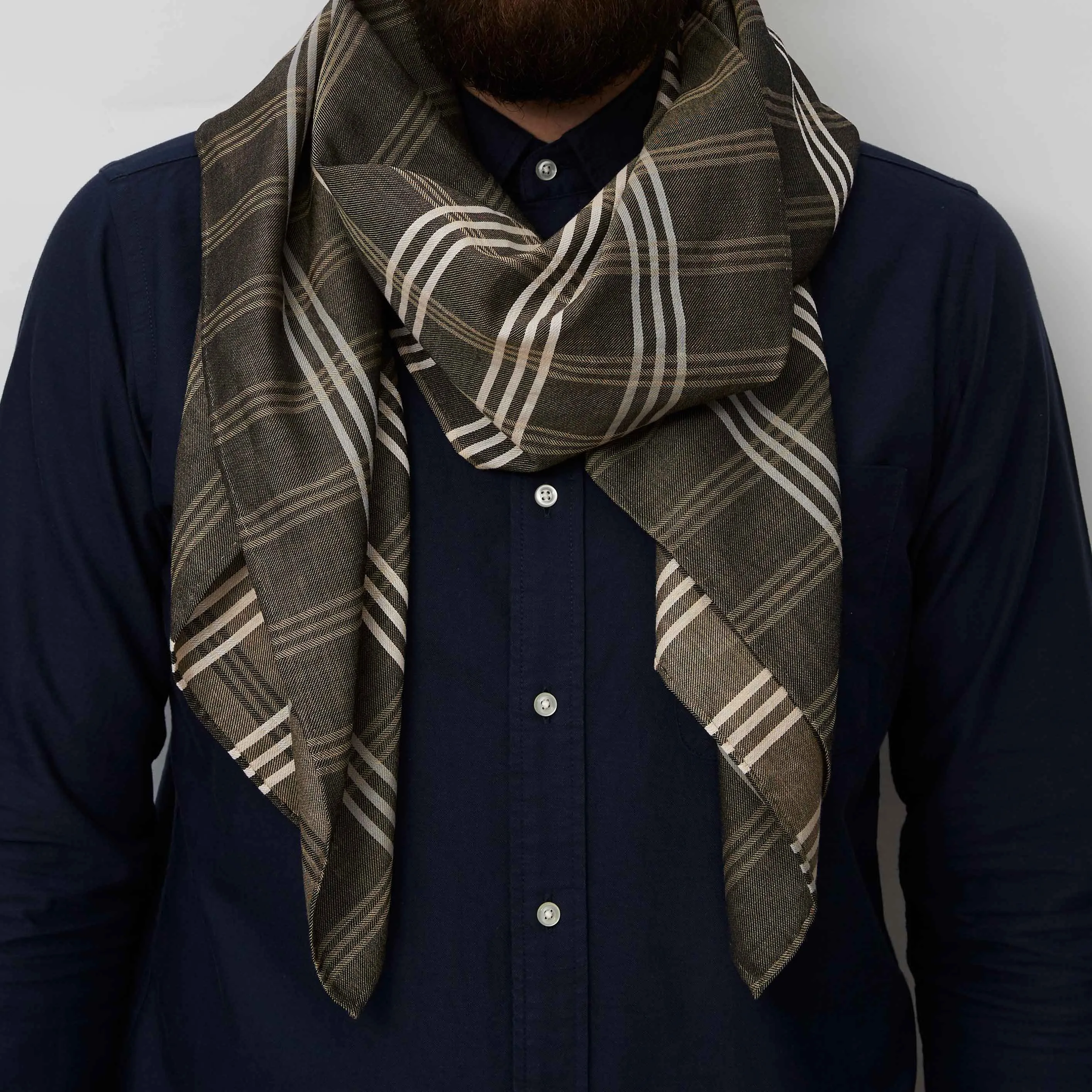 Chocolate Square Plaid Scarf