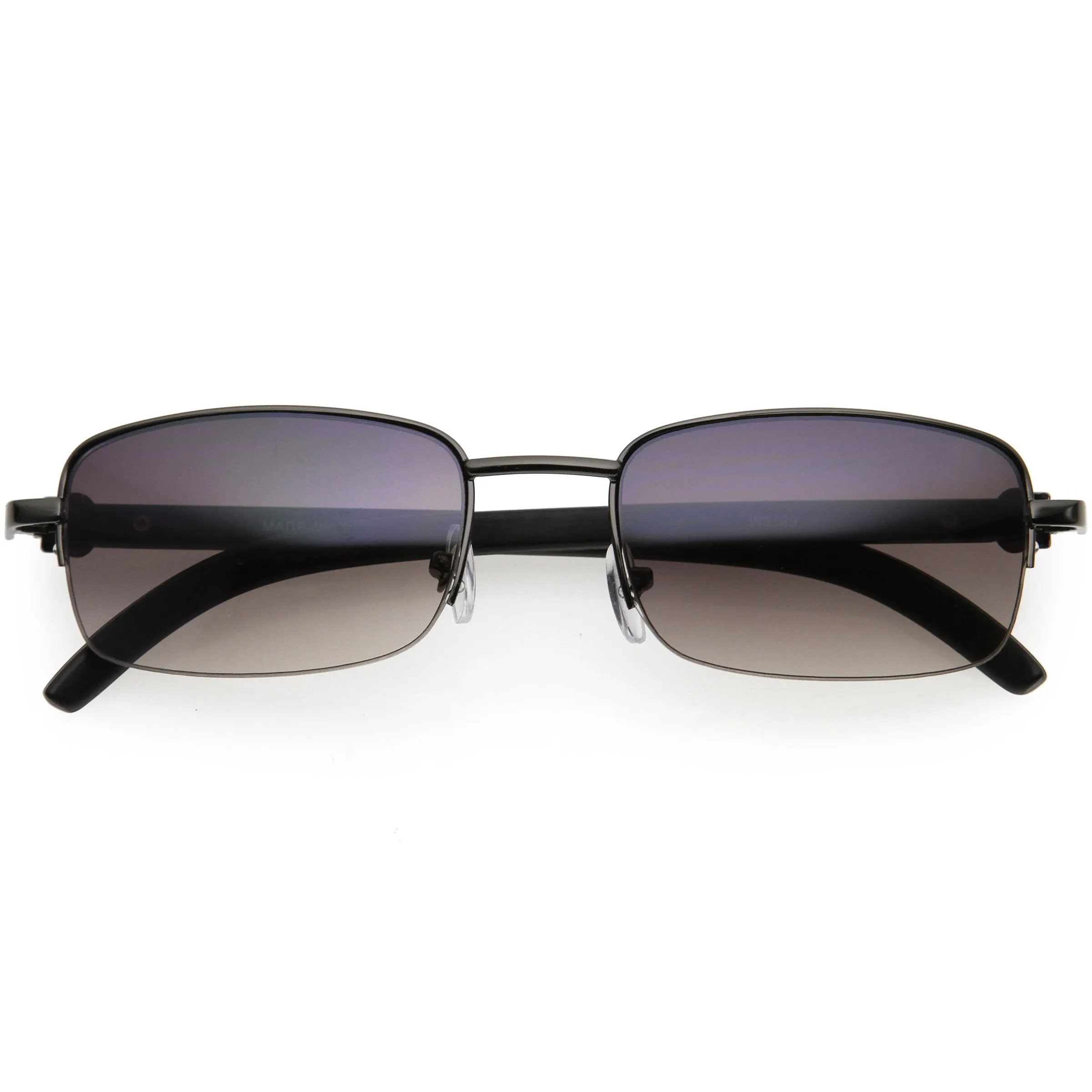 Classy Semi-Rimless Dapper Two-Tone Square Sunglasses D248