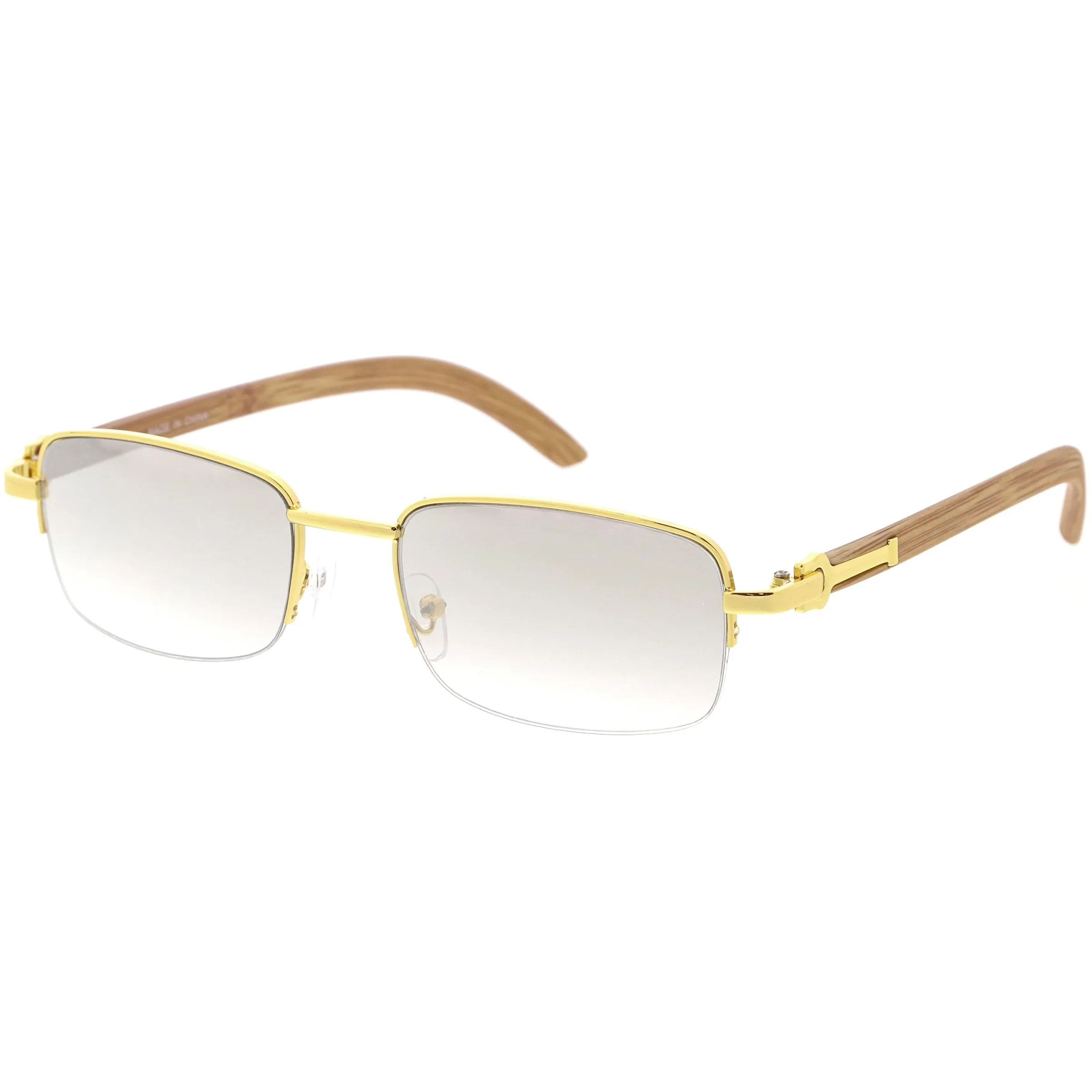 Classy Semi-Rimless Dapper Two-Tone Square Sunglasses D248