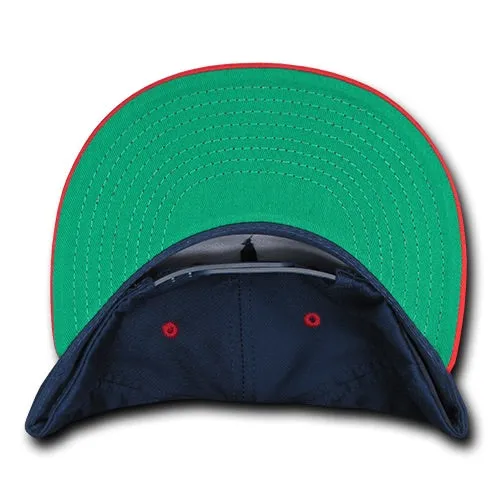 Decky 1064G 5 Panel Cotton Snapback Hat, Flat Bill Cap with Green Undervisor - CASE Pricing