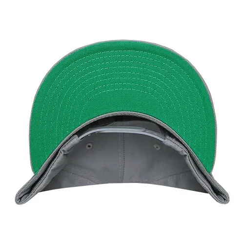 Decky 1064G 5 Panel Cotton Snapback Hat, Flat Bill Cap with Green Undervisor - CASE Pricing