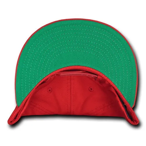 Decky 1064G 5 Panel Cotton Snapback Hat, Flat Bill Cap with Green Undervisor - CASE Pricing