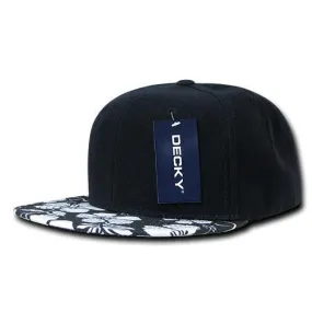 Decky 1066 Floral Visor Flat Bill Snapback Hat