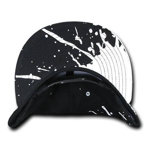 Decky 1125 Splat Snapback Hat, Paint Splatter Flat Bill Cap - CASE Pricing