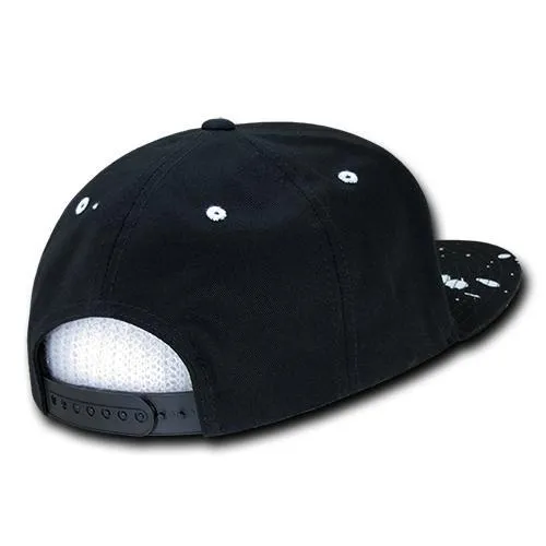 Decky 1125 Splat Snapback Hat, Paint Splatter Flat Bill Cap - CASE Pricing