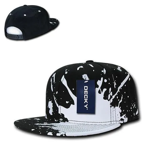 Decky 1125 Splat Snapback Hat, Paint Splatter Flat Bill Cap - CASE Pricing