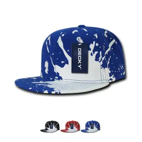 Decky 1125 Splat Snapback Hat, Paint Splatter Flat Bill Cap - CASE Pricing