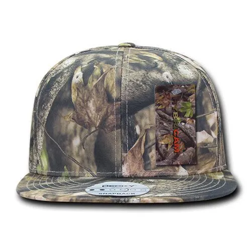 Decky 1126 HybriCam Snapback Cap, 6 Panel Camo Flat Bill Hat