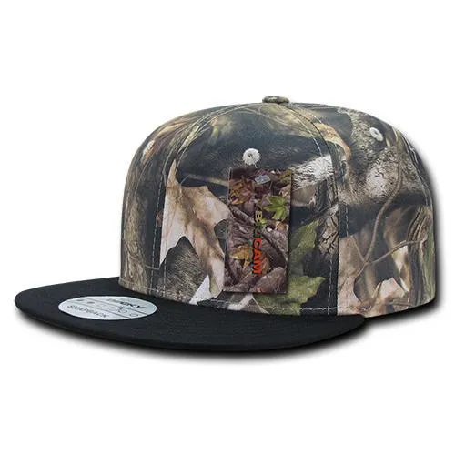 Decky 1126 HybriCam Snapback Cap, 6 Panel Camo Flat Bill Hat