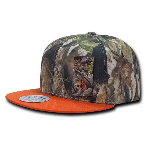 Decky 1126 HybriCam Snapback Cap, 6 Panel Camo Flat Bill Hat