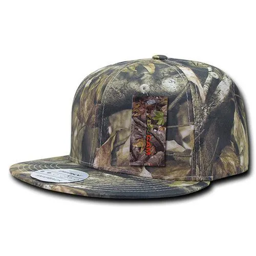 Decky 1126 HybriCam Snapback Cap, 6 Panel Camo Flat Bill Hat