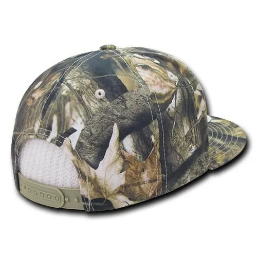 Decky 1126 HybriCam Snapback Cap, 6 Panel Camo Flat Bill Hat