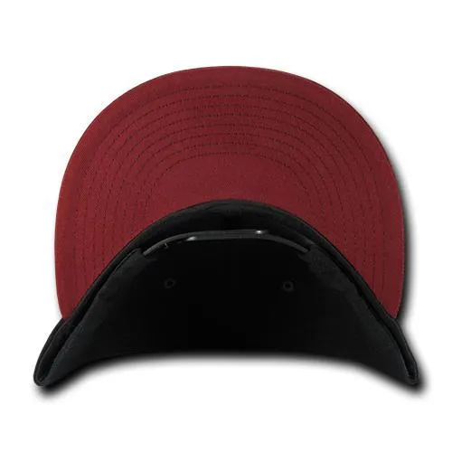 Decky 351 - Blank 2-Tone Snapback Hat, 6 Panel Flat Bill Cap - CASE Pricing