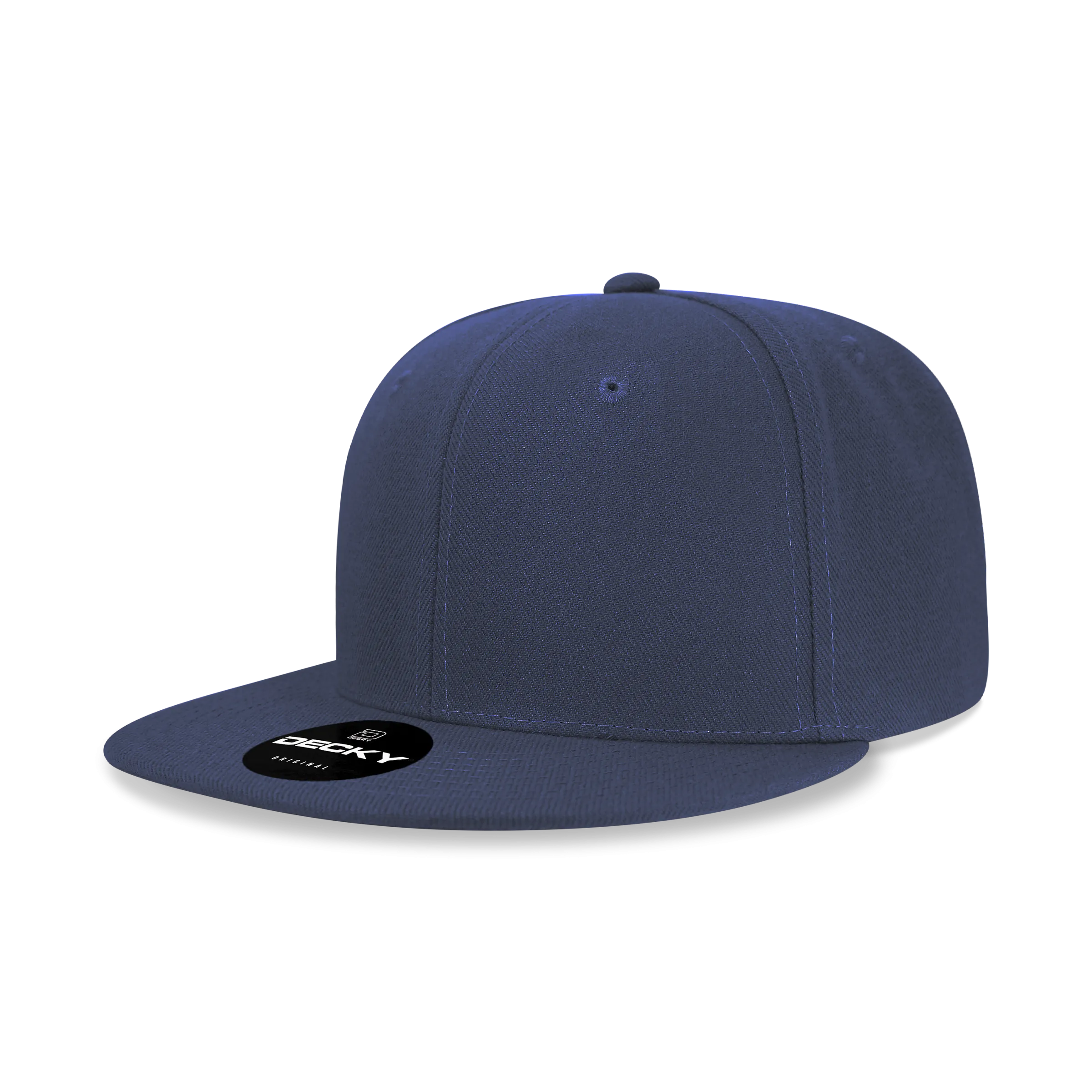 Decky 362 - Solid Color Snapback Hat, 6 Panel Flat Bill Cap - CASE Pricing