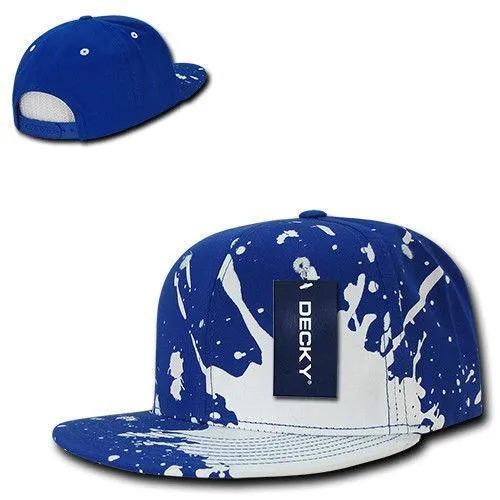 Decky Paint Splat Snapback Baseball 6 Panel 100% Cotton Structured Caps Hats