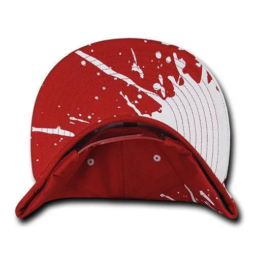 Decky Paint Splat Snapback Baseball 6 Panel 100% Cotton Structured Caps Hats