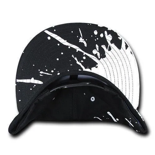 Decky Paint Splat Snapback Baseball 6 Panel 100% Cotton Structured Caps Hats