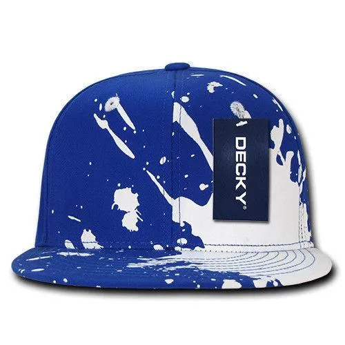 Decky Paint Splat Snapback Baseball 6 Panel 100% Cotton Structured Caps Hats