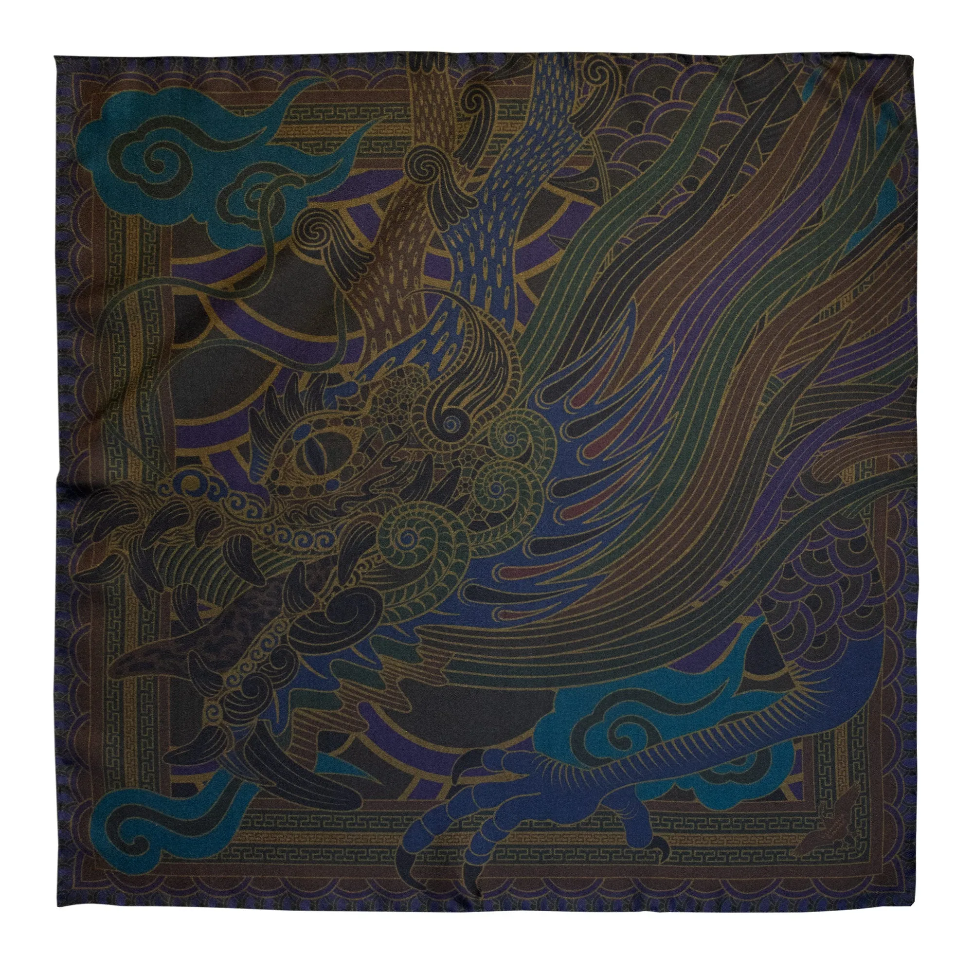 Dragon Scarf, Oriental Noctis – Silk Scarves