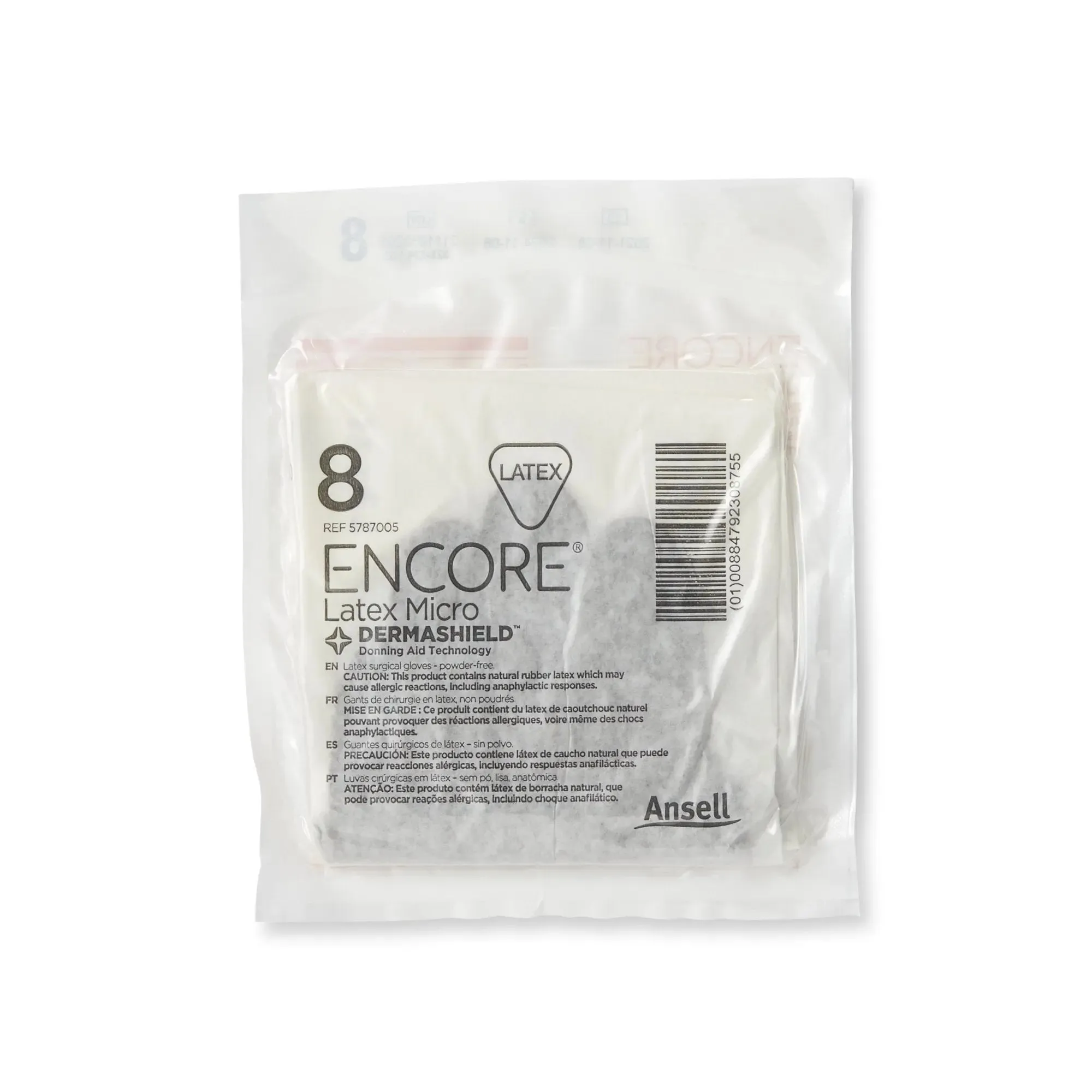 Encore® Latex Micro Surgical Glove, Size 8, Brown