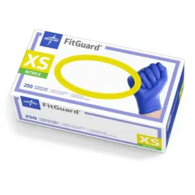 Exam Glove FitGuard™ X-Small NonSterile Nitrile Standard Cuff Length Textured Fingertips Blue Chemo Tested - Medline  Mfr# FG2500