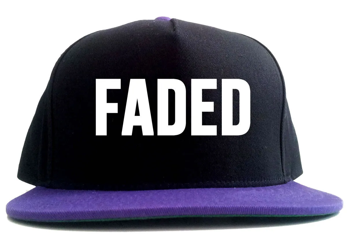 Faded Marijuana Weed Print 2 Tone Snapback Hat