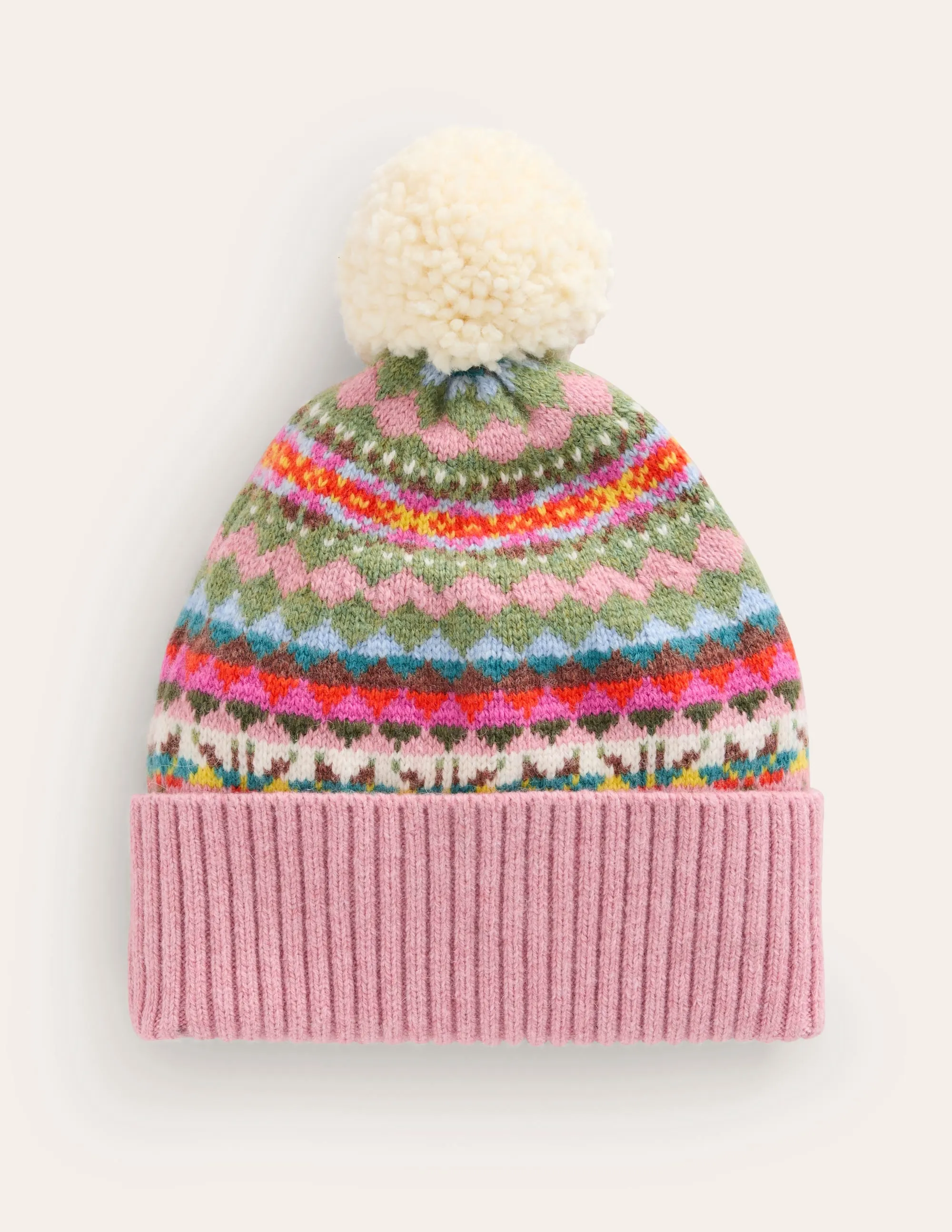 Fair Isle Hat-Pink