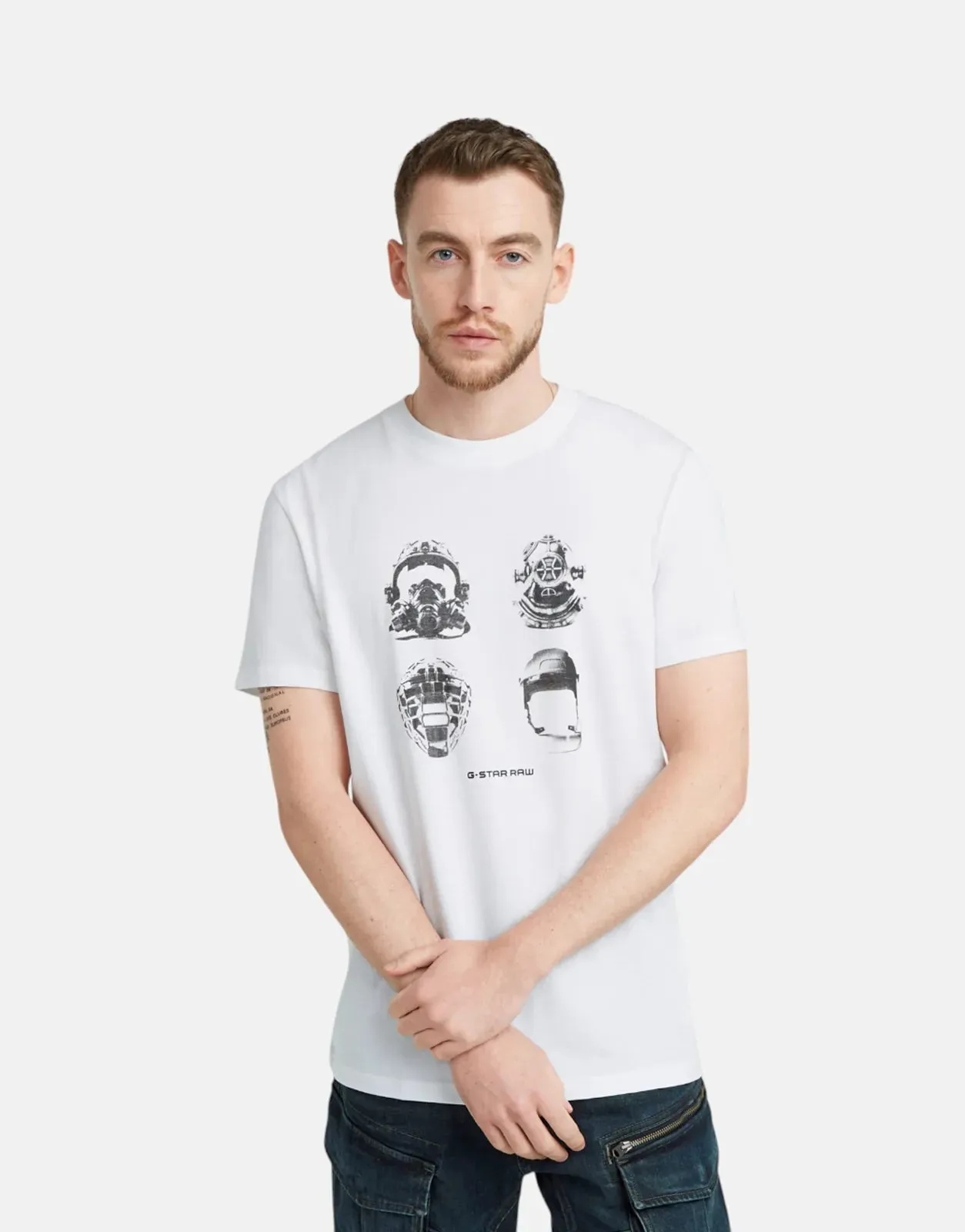 G-Star RAW Masks Graphic White T-Shirt