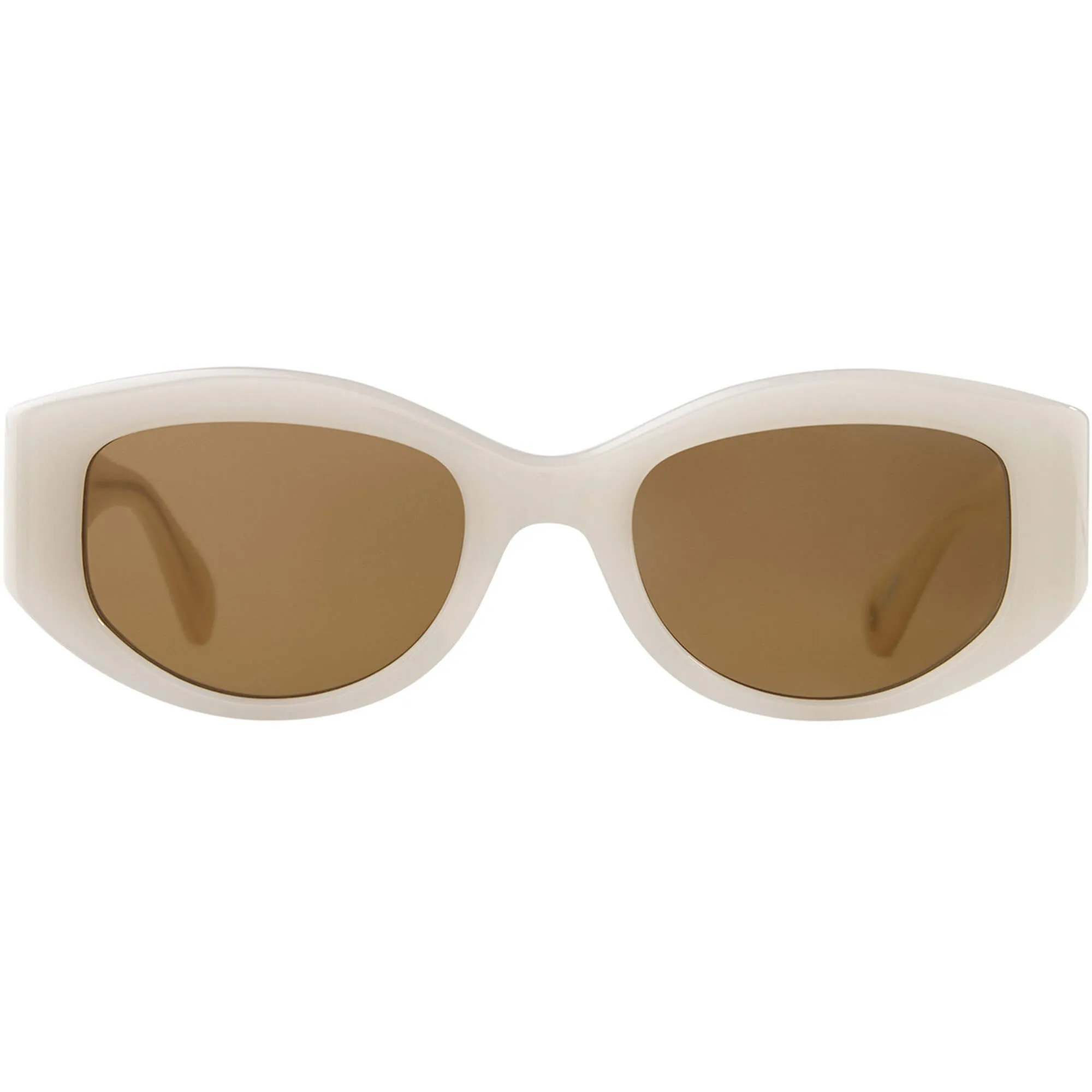 Garrett Leight Women's Sunglasses - Ecru Acetate Cat Eye Frame | RETRO BIGGIE ECRU/MAG