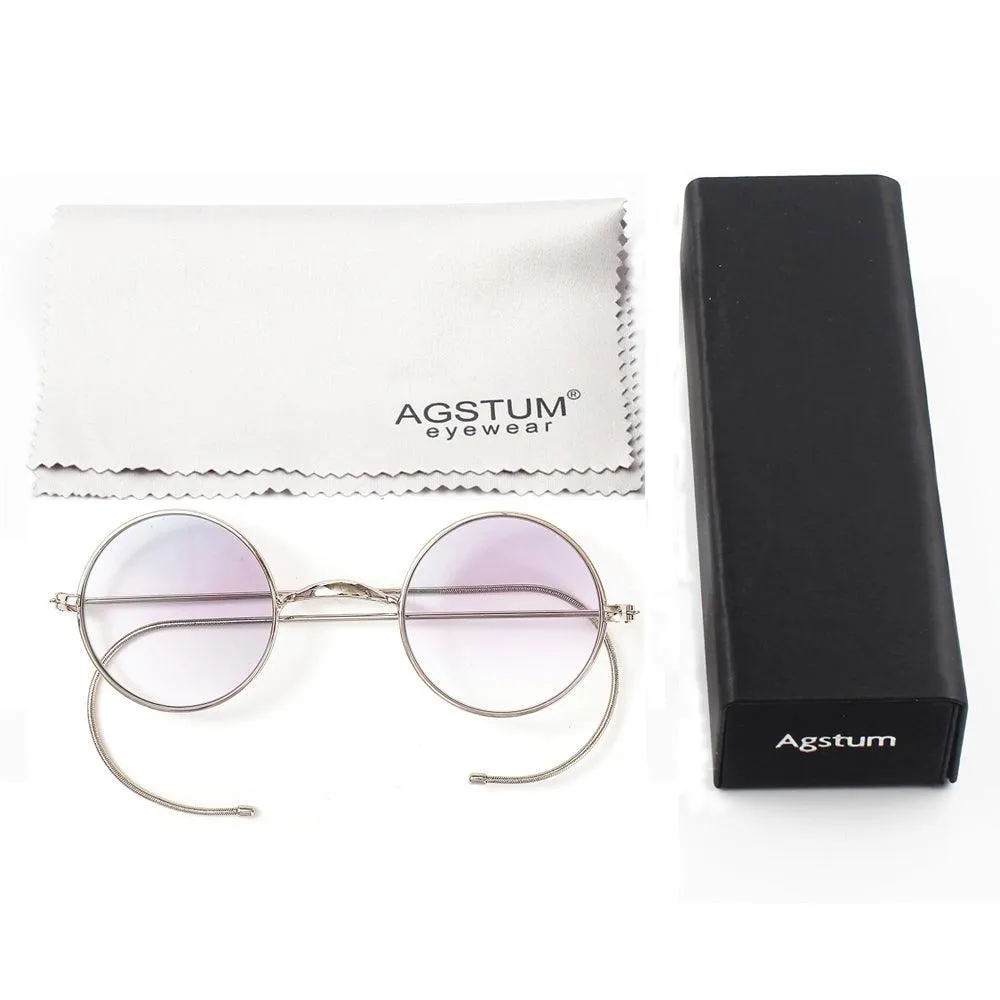 Gradient Tint Round Wire Rim Sunglasses A2139