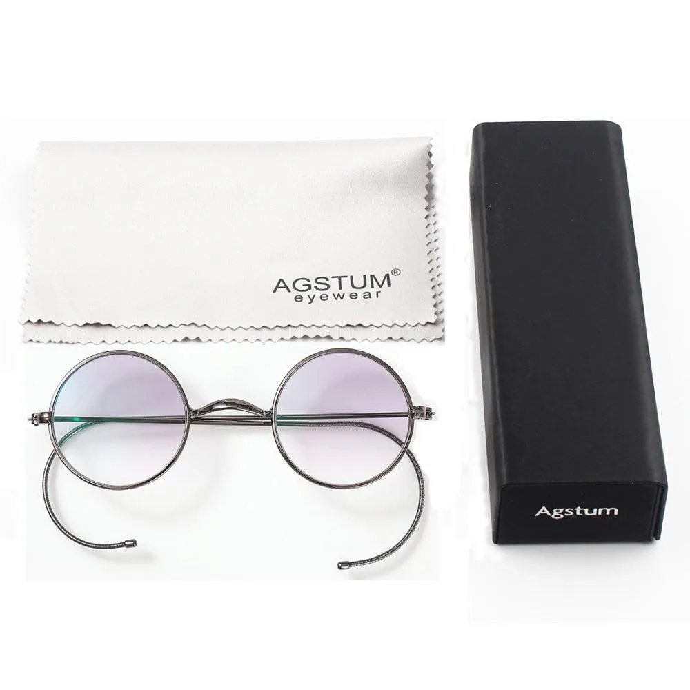 Gradient Tint Round Wire Rim Sunglasses A2139